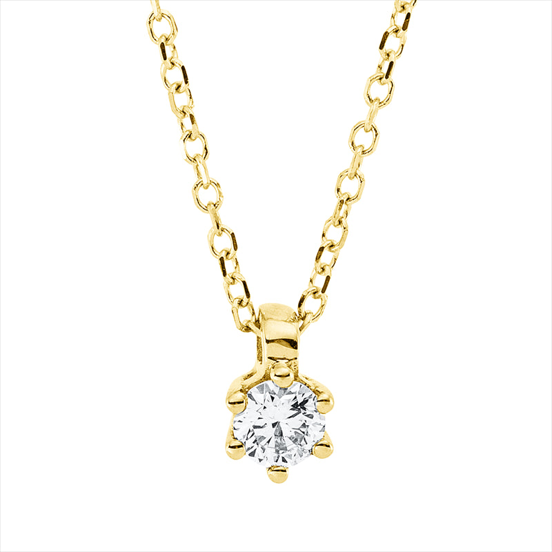 Collier    aus 750/-18 Karat Gelbgold mit 1 Diamant 0