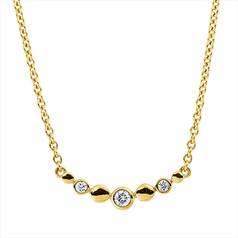 Collier    aus 750/-18 Karat Gelbgold mit 3 Diamanten 0