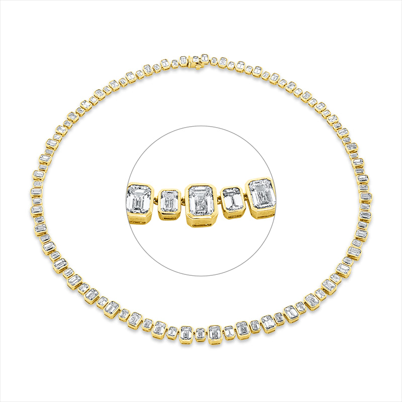 Collier    aus 750/-18 Karat Gelbgold mit 94 Diamanten 22