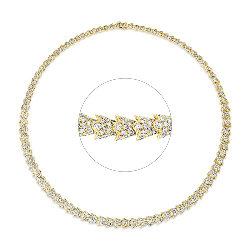 Collier    aus 750/-18 Karat Gelbgold mit 1000 Diamanten 14