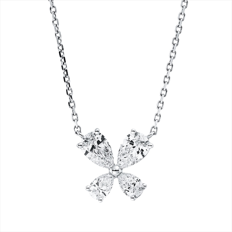 Collier    aus 750/-18 Karat Weißgold mit 4 Diamanten 0