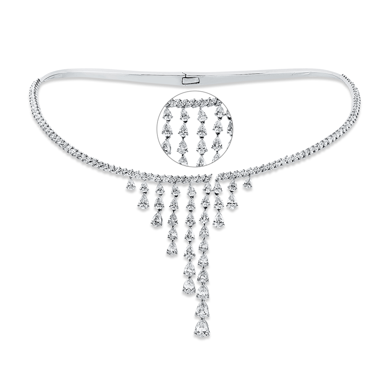 Collier    aus 750/-18 Karat Weißgold mit 128 Diamanten 9