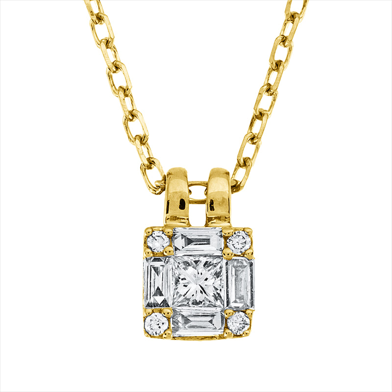Collier    aus 750/-18 Karat Gelbgold mit 9 Diamanten 0