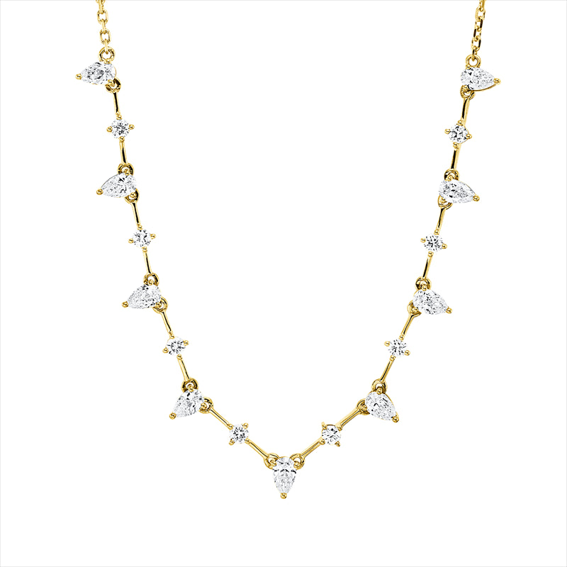 Collier    aus 750/-18 Karat Gelbgold mit 17 Diamanten 1