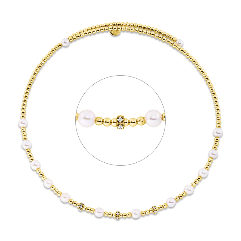 Collier   mit Zuchtperle aus 750/-18 Karat Gelbgold mit 15 Diamanten 0