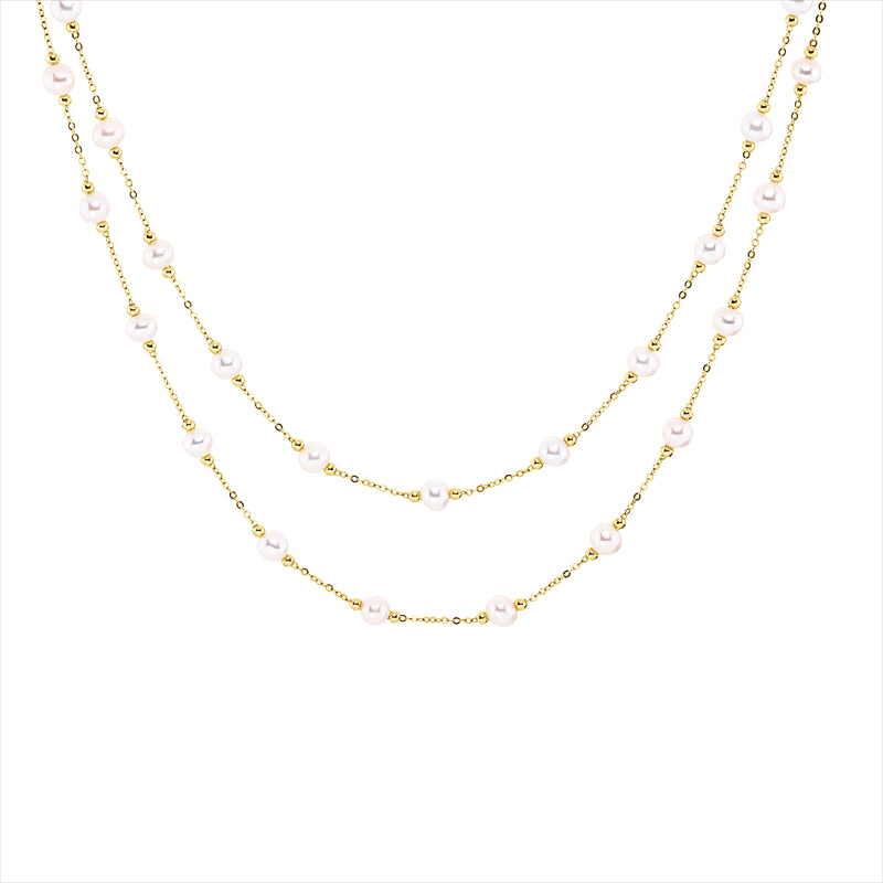 Collier   mit Süßwasserperle aus 750/-18 Karat Gelbgold mit 22 Diamanten 0