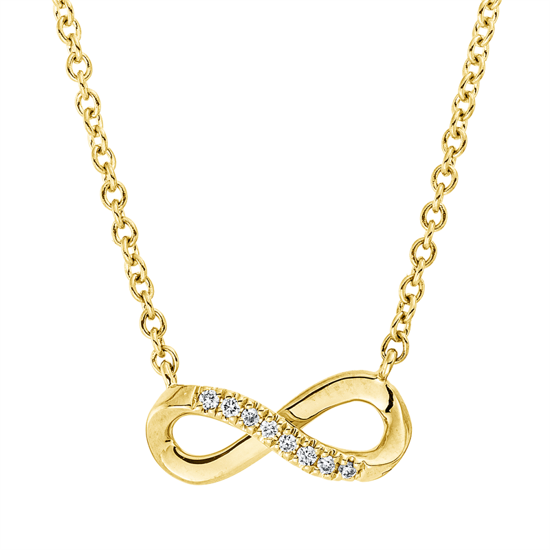 Collier    aus 750/-18 Karat Gelbgold mit 8 Diamanten 0