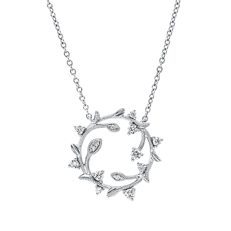 Collier    aus 750/-18 Karat Weißgold mit 15 Diamanten 0