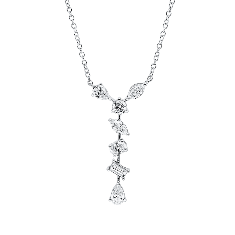 Collier    aus 585/-14 Karat Weißgold mit 7 Diamanten 0