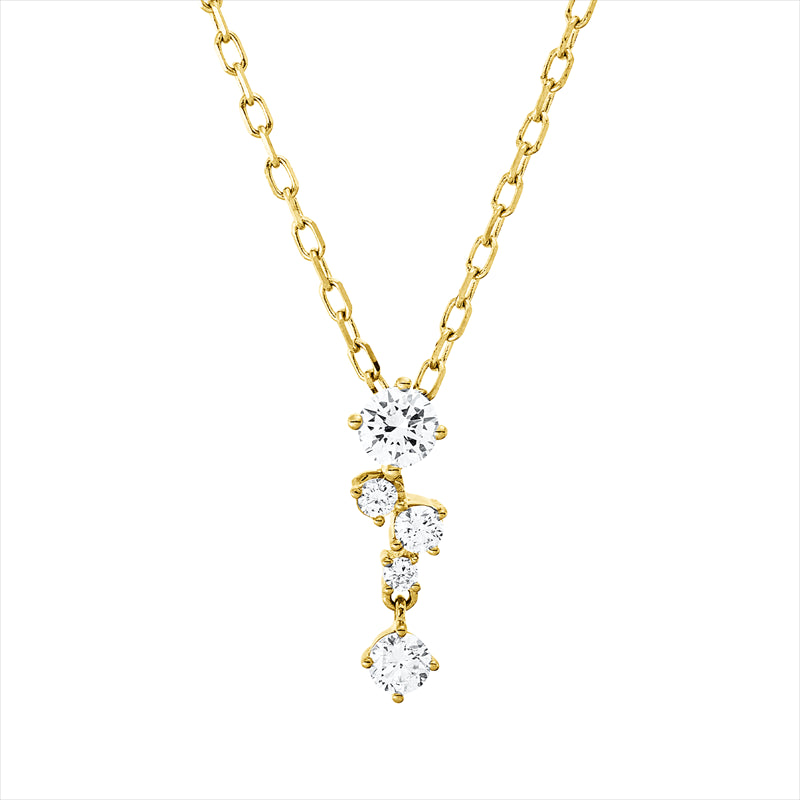 Collier    aus 750/-18 Karat Gelbgold mit 5 Diamanten 0