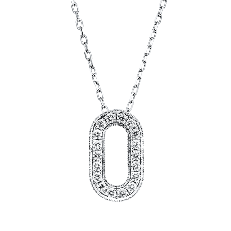 Collier    aus 750/-18 Karat Weißgold mit 18 Diamanten 0