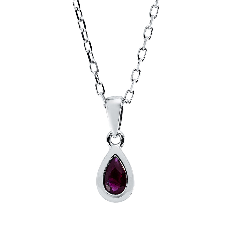 Collier mit Rubin  aus 750/-18 Karat Weißgold MPM_SKIP_FIELD 