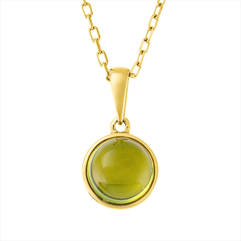 Collier mit Peridot  aus 750/-18 Karat Gelbgold  
