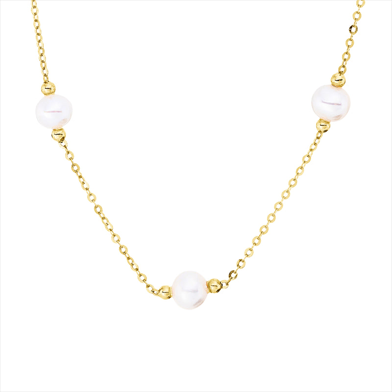 Collier   mit Süßwasserperle aus 750/-18 Karat Gelbgold  