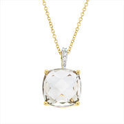 Collier mit Amethyst  aus 750/-18 Karat Gelbgold mit 5 Diamanten 0