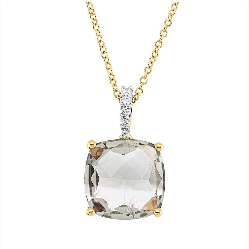 Collier mit Amethyst  aus 750/-18 Karat Rotgold mit 5 Diamanten 0