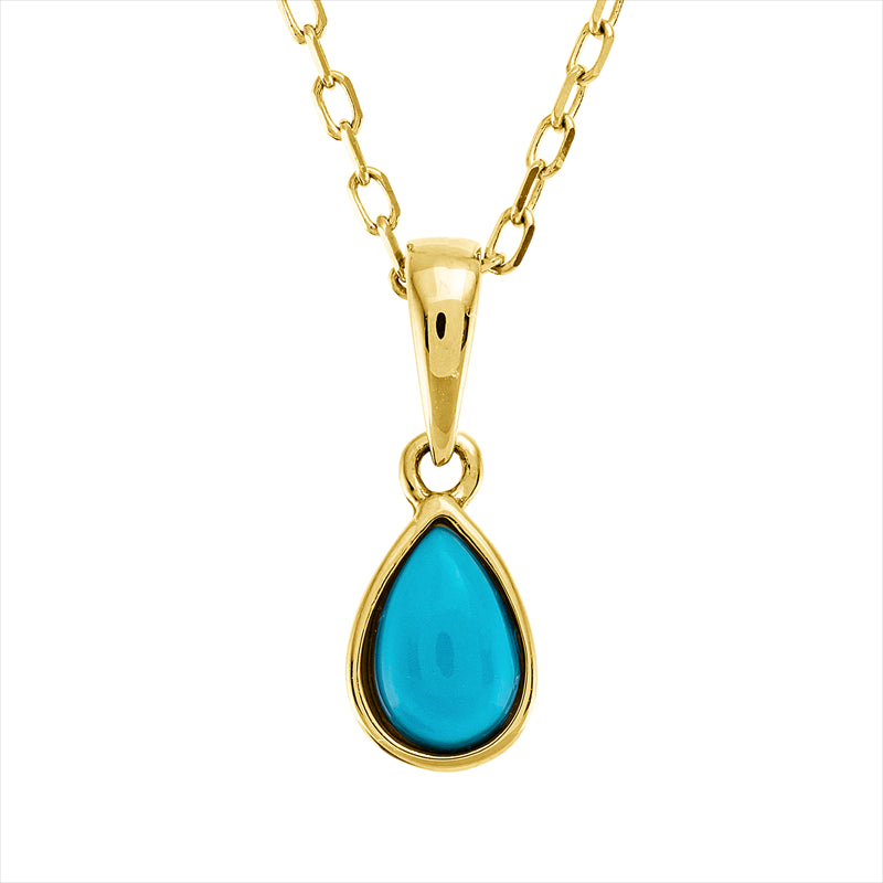 Collier mit Türkis  aus 750/-18 Karat Gelbgold  