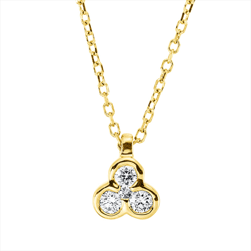 Collier    aus 750/-18 Karat Gelbgold mit 4 Diamanten 0