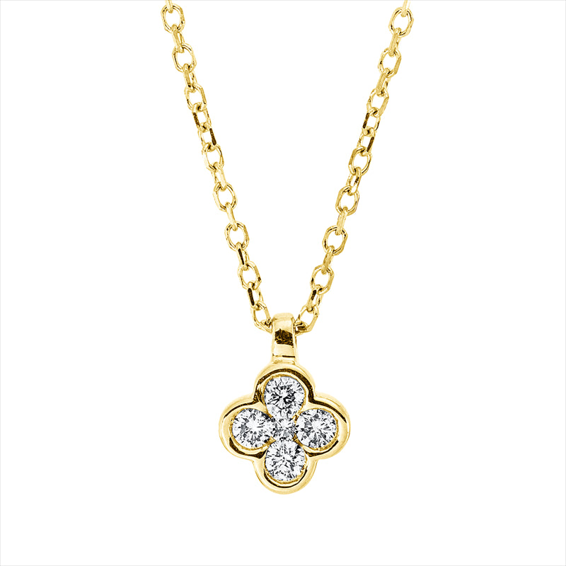 Collier    aus 750/-18 Karat Gelbgold mit 5 Diamanten 0