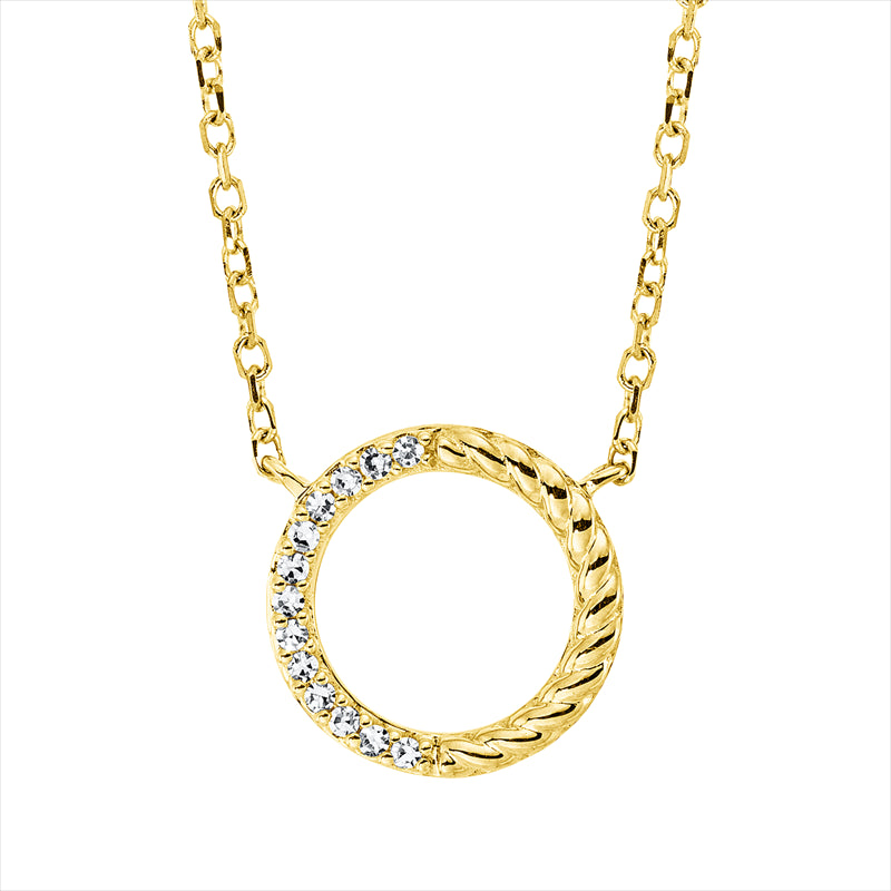 Collier    aus 750/-18 Karat Gelbgold mit 13 Diamanten 0
