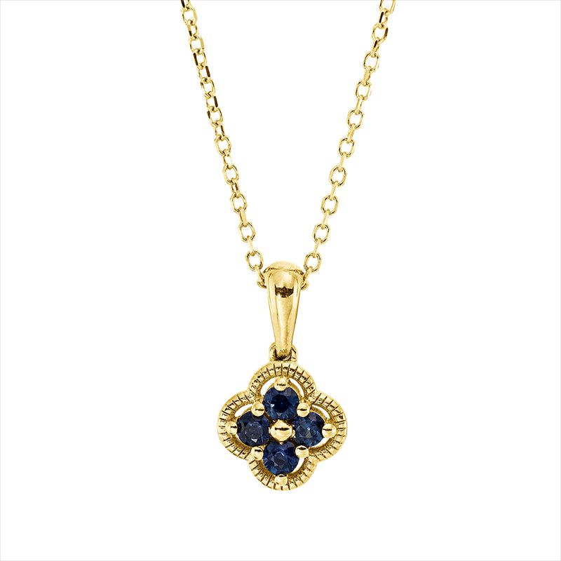 Collier mit Saphir  aus 750/-18 Karat Gelbgold MPM_SKIP_FIELD 