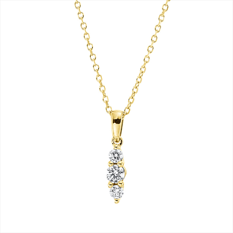 Collier    aus 750/-18 Karat Gelbgold mit 3 Diamanten 0