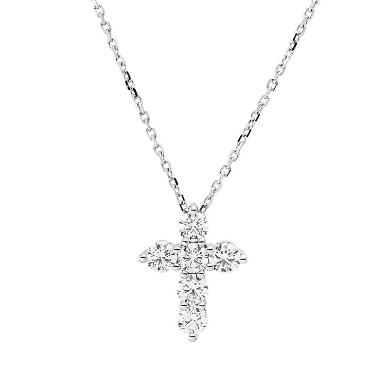 Collier    aus 750/-18 Karat Weißgold mit 6 Diamanten 1