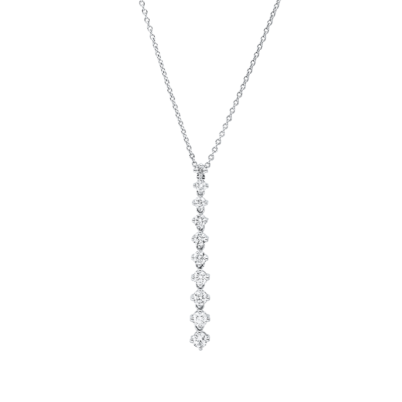 Collier    aus 750/-18 Karat Weißgold mit 10 Diamanten 0