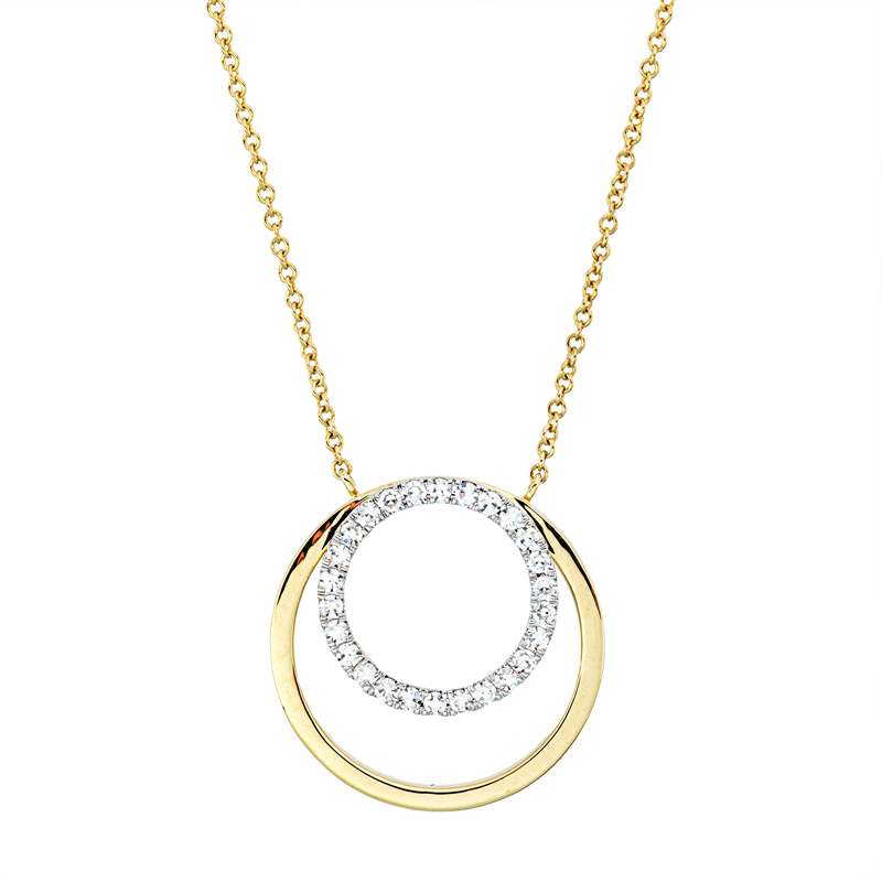 Collier    aus 750/-18 Karat Gelbgold mit 26 Diamanten 0