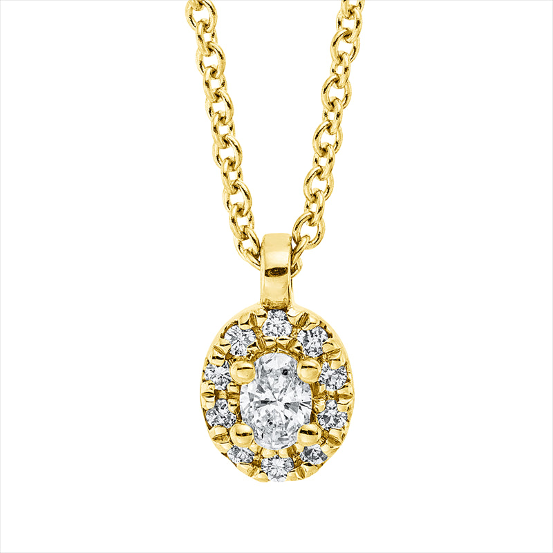 Collier    aus 750/-18 Karat Gelbgold mit 11 Diamanten 0