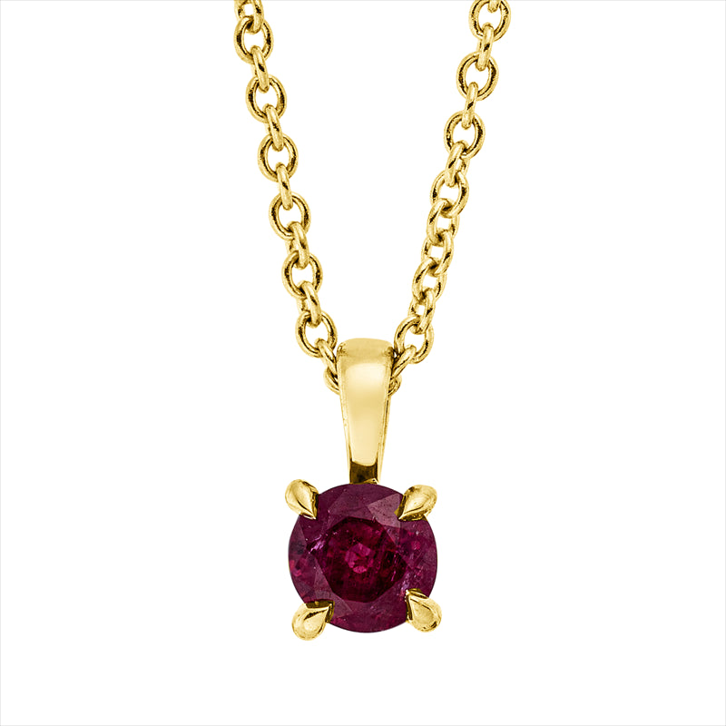 Collier mit Rubin  aus 750/-18 Karat Gelbgold  
