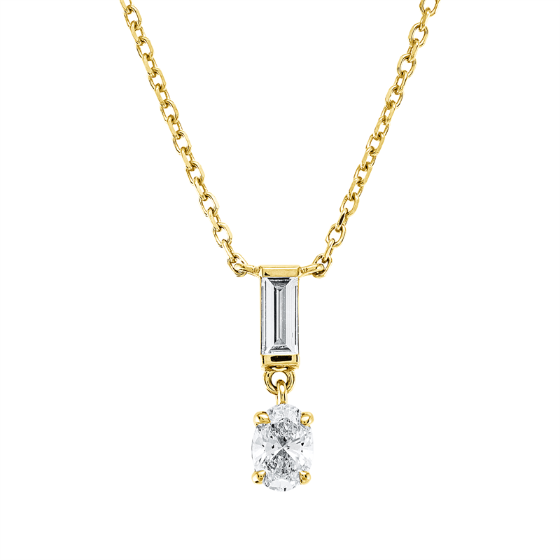Collier    aus 750/-18 Karat Gelbgold mit 2 Diamanten 0