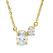Collier    aus 750/-18 Karat Gelbgold mit 2 Diamanten 0