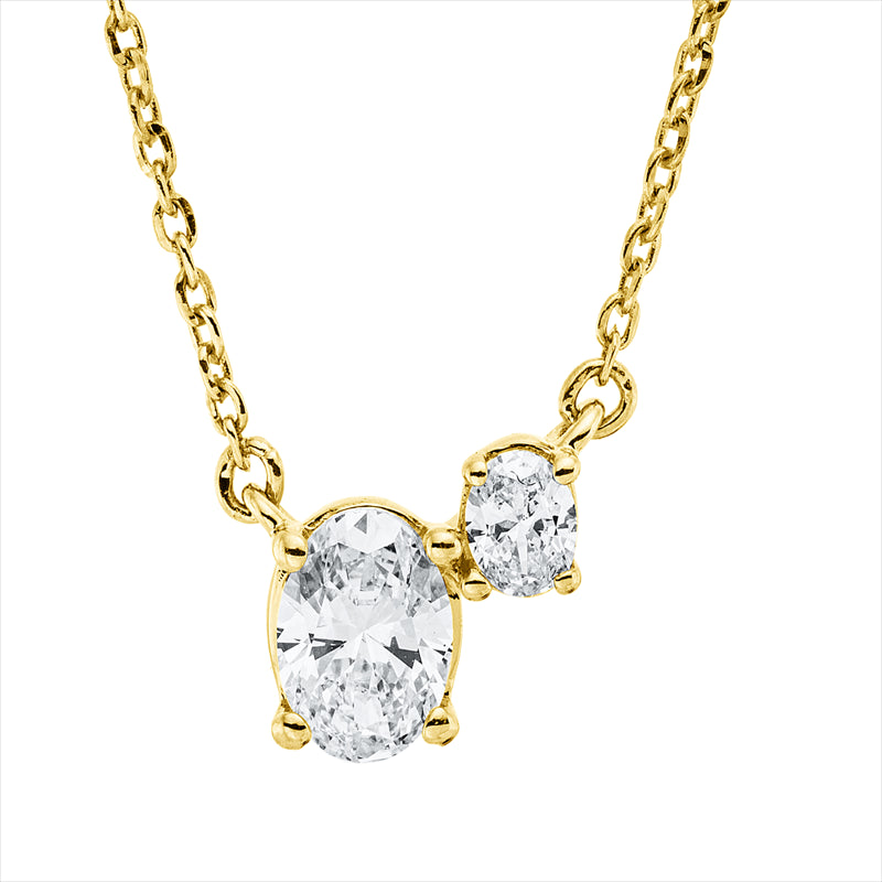Collier    aus 750/-18 Karat Gelbgold mit 2 Diamanten 0