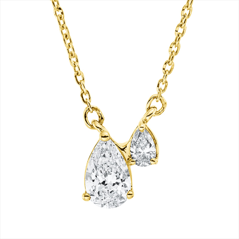 Collier    aus 750/-18 Karat Gelbgold mit 2 Diamanten 0