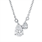 Collier    aus 750/-18 Karat Weißgold mit 2 Diamanten 0