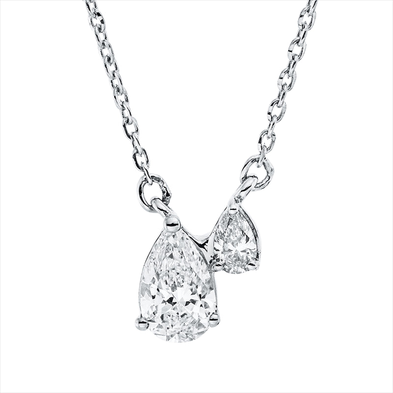 Collier    aus 750/-18 Karat Weißgold mit 2 Diamanten 0