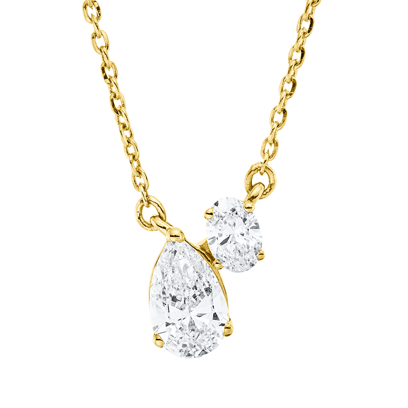 Collier    aus 750/-18 Karat Gelbgold mit 2 Diamanten 0