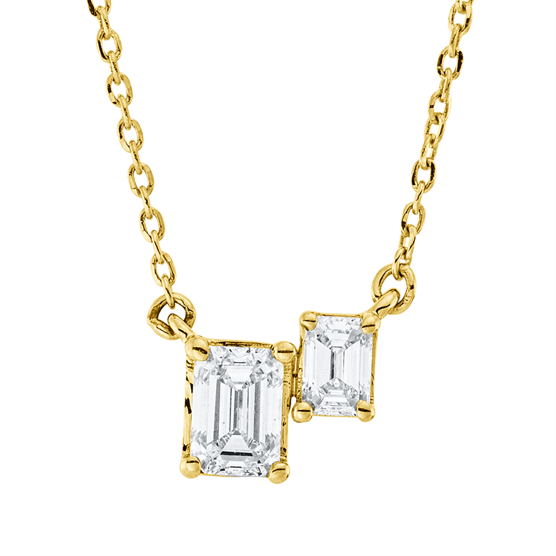 Collier    aus 750/-18 Karat Gelbgold mit 2 Diamanten 0