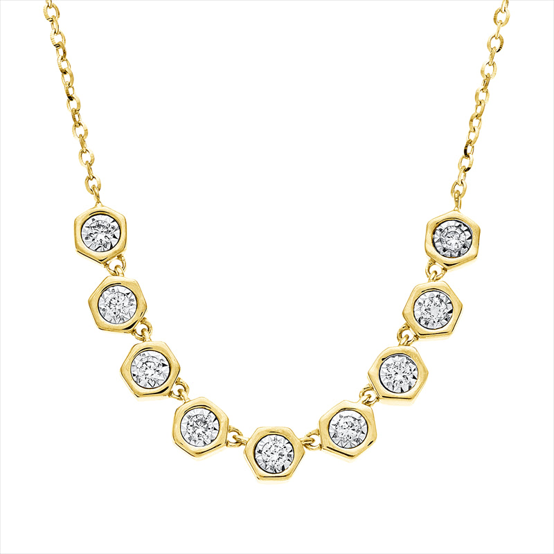 Collier    aus 750/-18 Karat Gelbgold mit 9 Diamanten 0