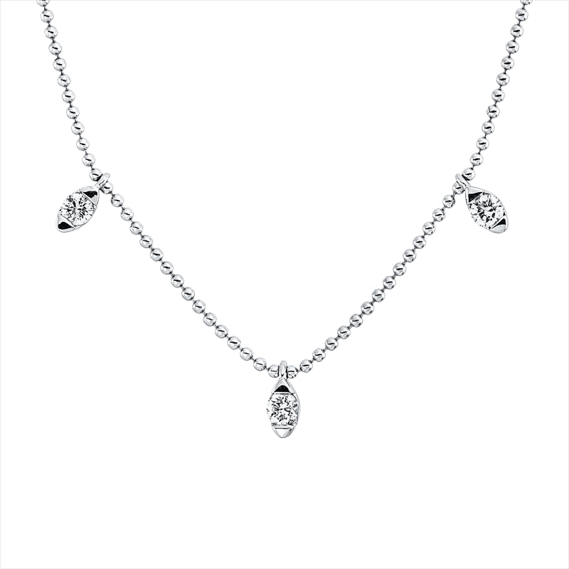 Collier    aus 750/-18 Karat Weißgold mit 5 Diamanten 0