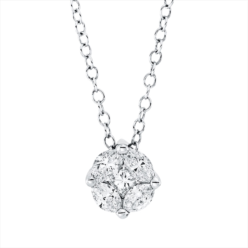 Collier    aus 750/-18 Karat Weißgold mit 5 Diamanten 0