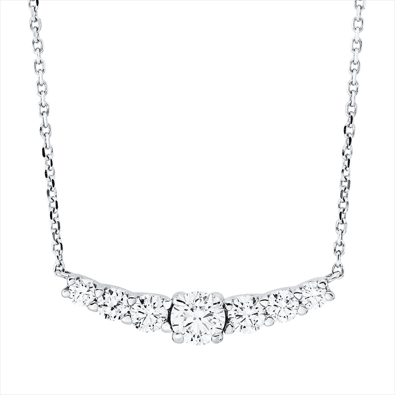 Collier    aus 750/-18 Karat Weißgold mit 7 Diamanten 0