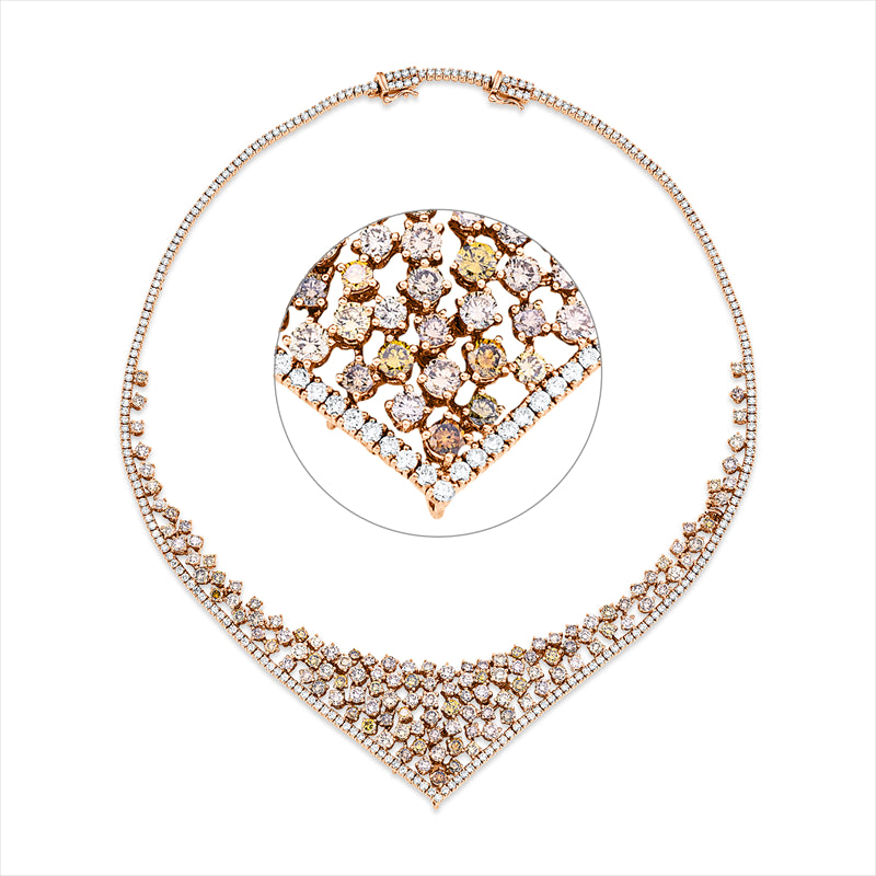 Collier    aus 750/-18 Karat Rotgold mit 377 Diamanten 17