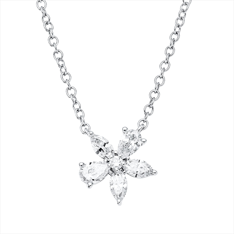 Collier    aus 750/-18 Karat Weißgold mit 6 Diamanten 0