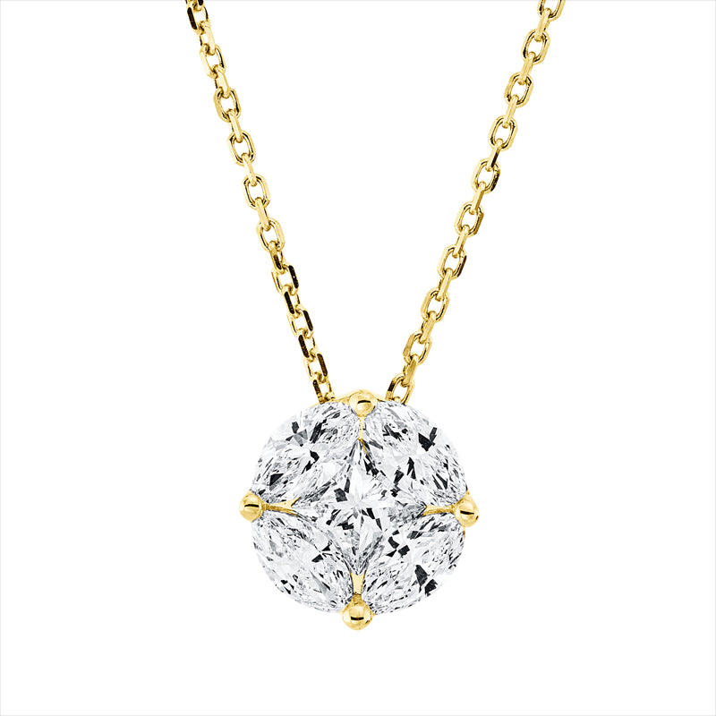 Collier    aus 750/-18 Karat Gelbgold mit 5 Diamanten 0