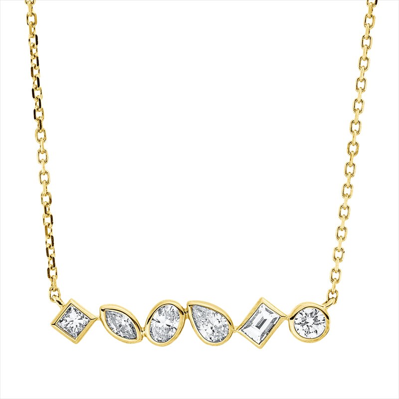 Collier    aus 750/-18 Karat Gelbgold mit 6 Diamanten 0