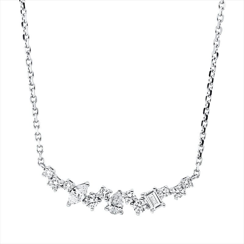 Collier    aus 750/-18 Karat Weißgold mit 13 Diamanten 0