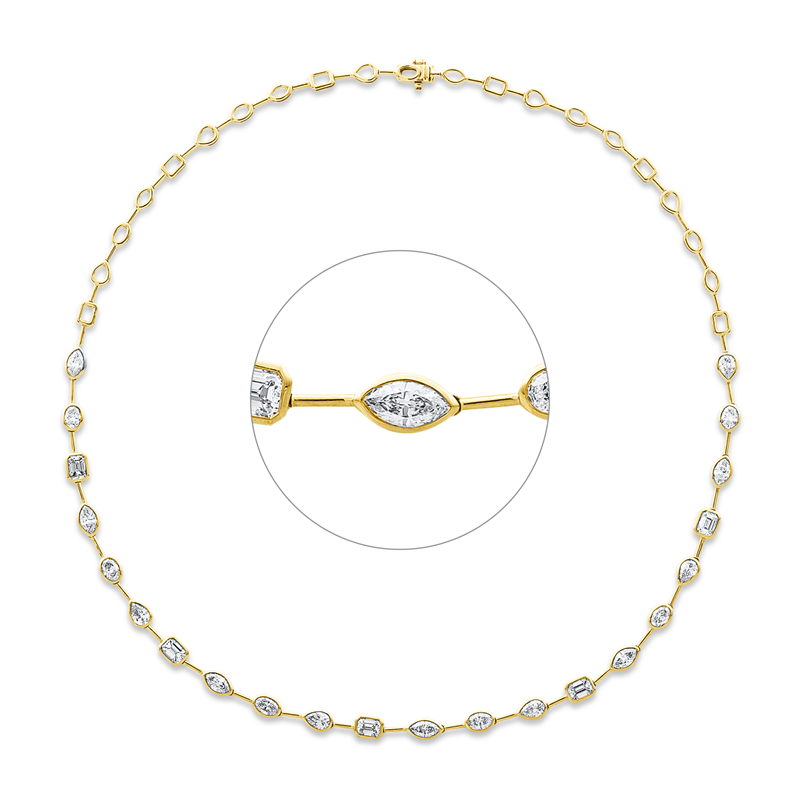 Collier    aus 750/-18 Karat Gelbgold mit 22 Diamanten 6