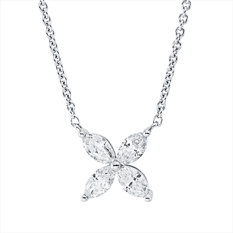 Collier    aus 750/-18 Karat Weißgold mit 4 Diamanten 0